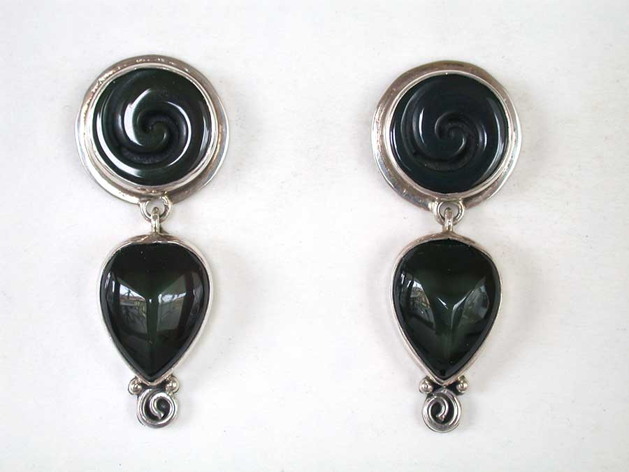 Amy Kahn Russell Online Trunk Show: Rainbow Obsidian Post Earrings | Rendezvous Gallery