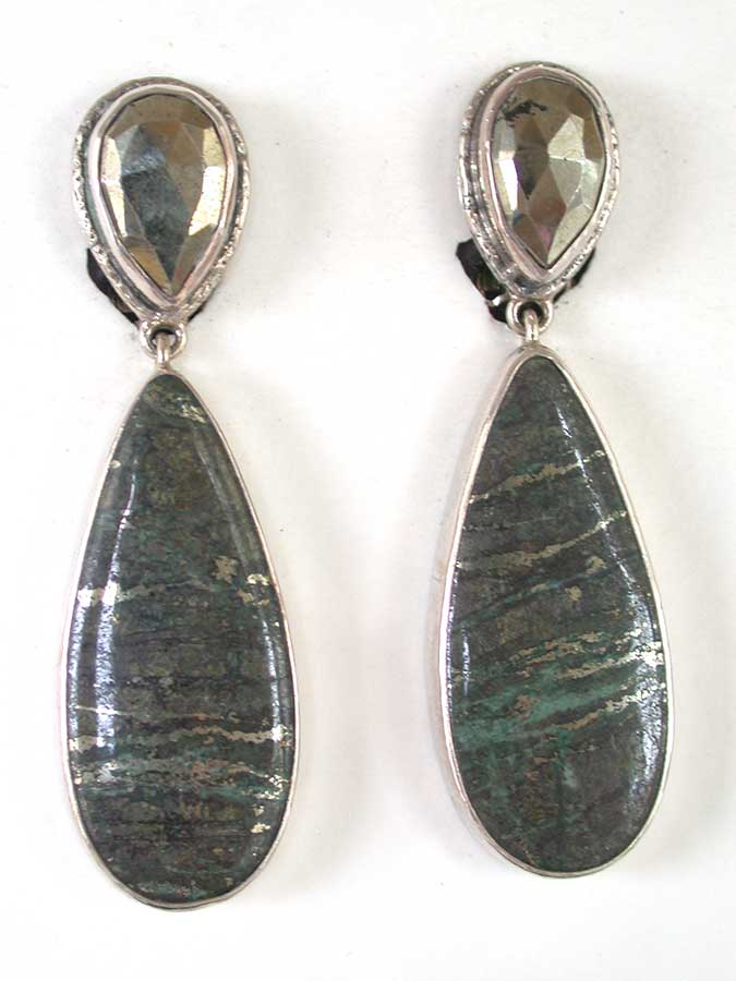 Amy Kahn Russell Online Trunk Show: Pyrite Clip Earrings | Rendezvous Gallery