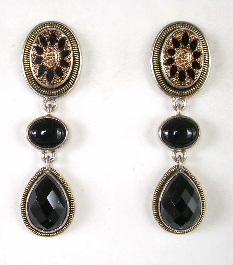 Amy Kahn Russell Online Trunk Show: Vintage Glass & Black Onyx Post Earrings | Rendezvous Gallery