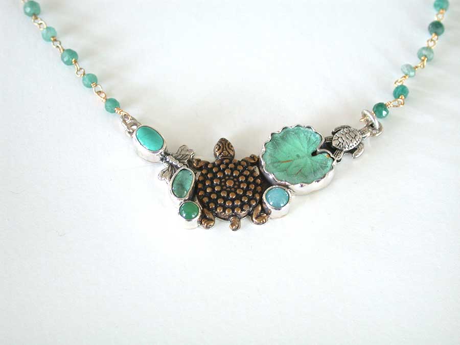 Amy Kahn Russell Online Trunk Show: Brass, Turquoise & Chrysoprase Necklace | Rendezvous Gallery