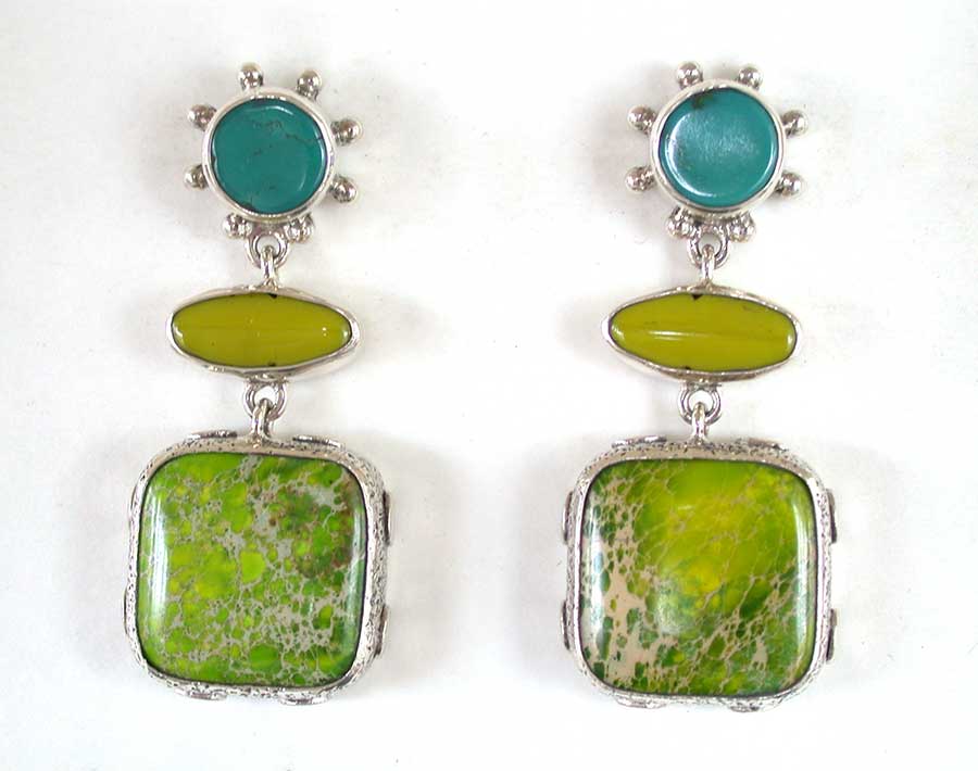 Amy Kahn Russell Online Trunk Show: Turquoise & Glass Post Earrings | Rendezvous Gallery