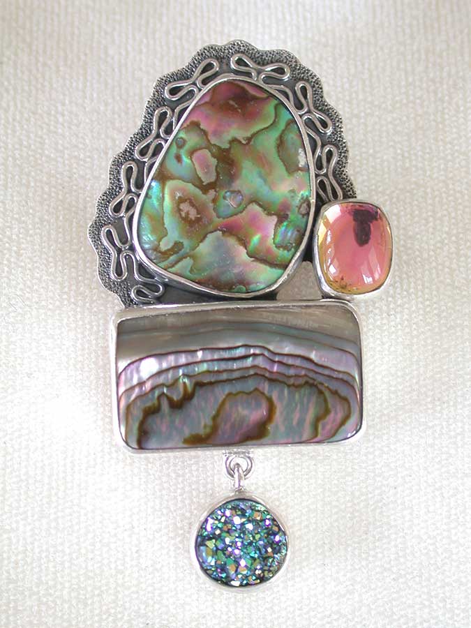 Amy Kahn Russell Online Trunk Show: Abalone, Quartz & Drusy Pin/Pendant | Rendezvous Gallery