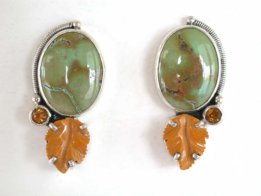 Amy Kahn Russell Online Trunk Show: Turquoise, Citrine & Agate Clip Earrings | Rendezvous Gallery