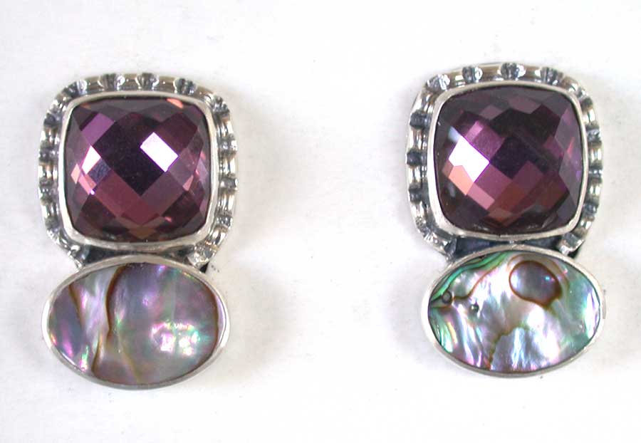 Amy Kahn Russell Online Trunk Show: Quartz & Abalone Clip Earrings | Rendezvous Gallery
