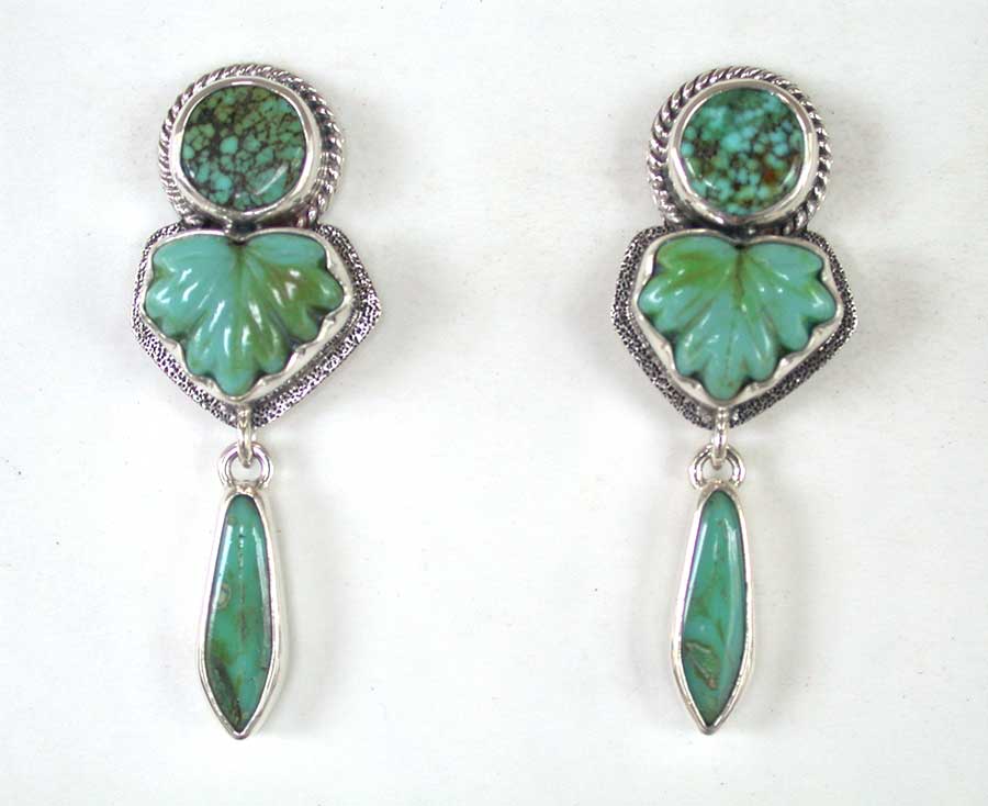 Amy Kahn Russell Online Trunk Show: Turquoise & Czech Glass Post Earrings | Rendezvous Gallery