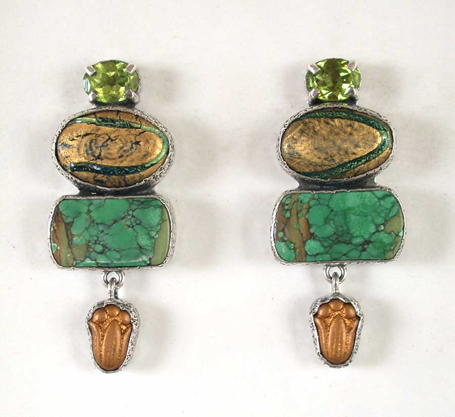 Amy Kahn Russell Online Trunk Show: Peridot, Glass & Turquoise Post Earrings | Rendezvous Gallery