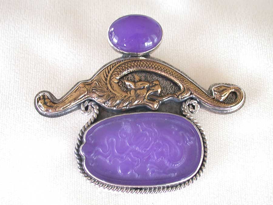 Amy Kahn Russell Online Trunk Show: Purple Agate & Brass Pin/Pendant | Rendezvous Gallery