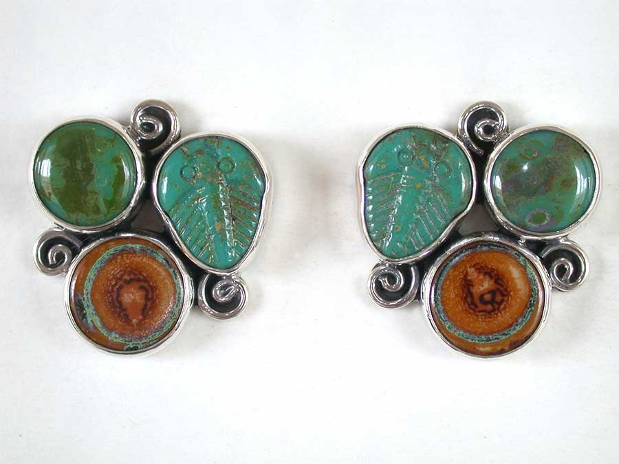 Amy Kahn Russell Online Trunk Show: Turquoise & Glass Post Earrings | Rendezvous Gallery