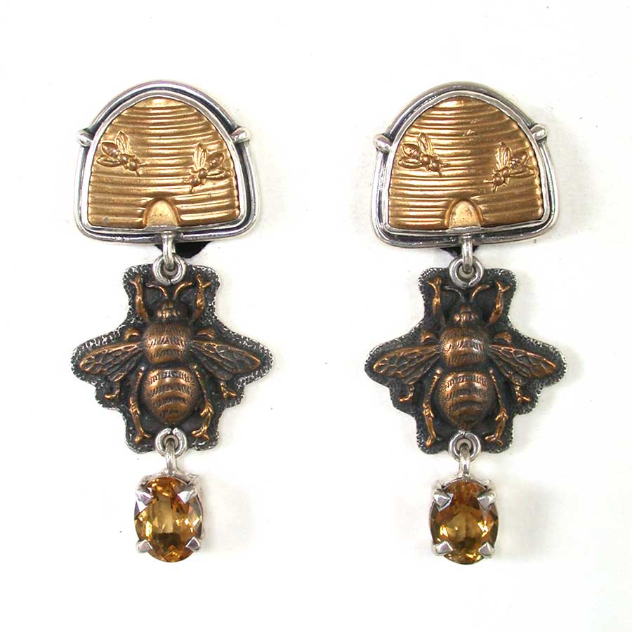 Amy Kahn Russell Online Trunk Show: Decorative Metal & Citrine Clip Earrings | Rendezvous Gallery