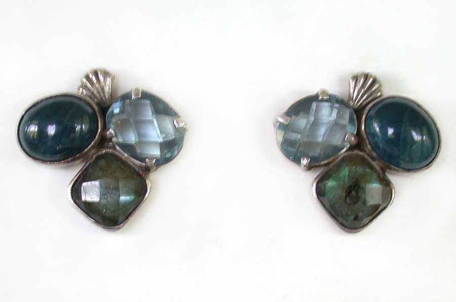 Amy Kahn Russell Online Trunk Show: Labadorite and Apatite Post Earrings | Rendezvous Gallery