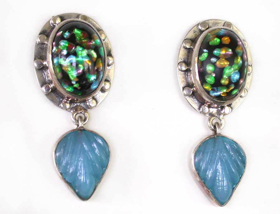 Amy Kahn Russell Online Trunk Show: Vintage Glass and Carved Glass Post Earrings | Rendezvous Gallery