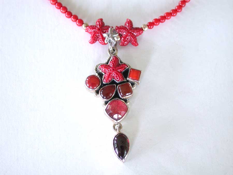 Amy Kahn Russell Online Trunk Show: Garnet, Coral, Carnelian and Quartz Necklace | Rendezvous Gallery