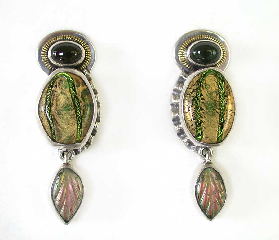 Amy Kahn Russell Online Trunk Show: Tourmaline and Vintage Glass Clip Earrings | Rendezvous Gallery