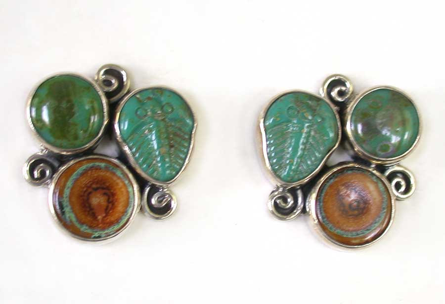 Amy Kahn Russell Online Trunk Show: Turquoise and Glass Post Earrings | Rendezvous Gallery