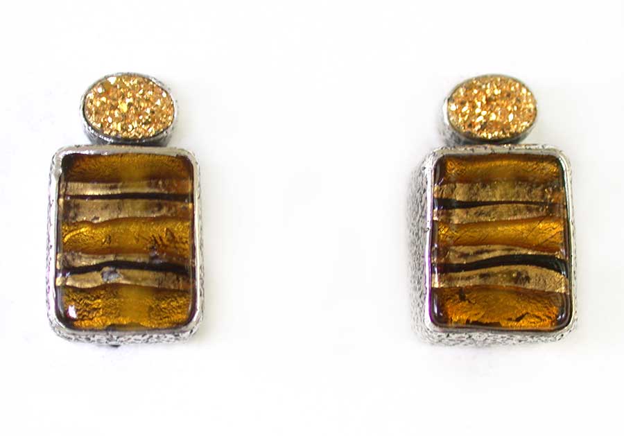 Amy Kahn Russell Online Trunk Show: Drusy and Hand Made Glass Clip Earrings | Rendezvous Gallery