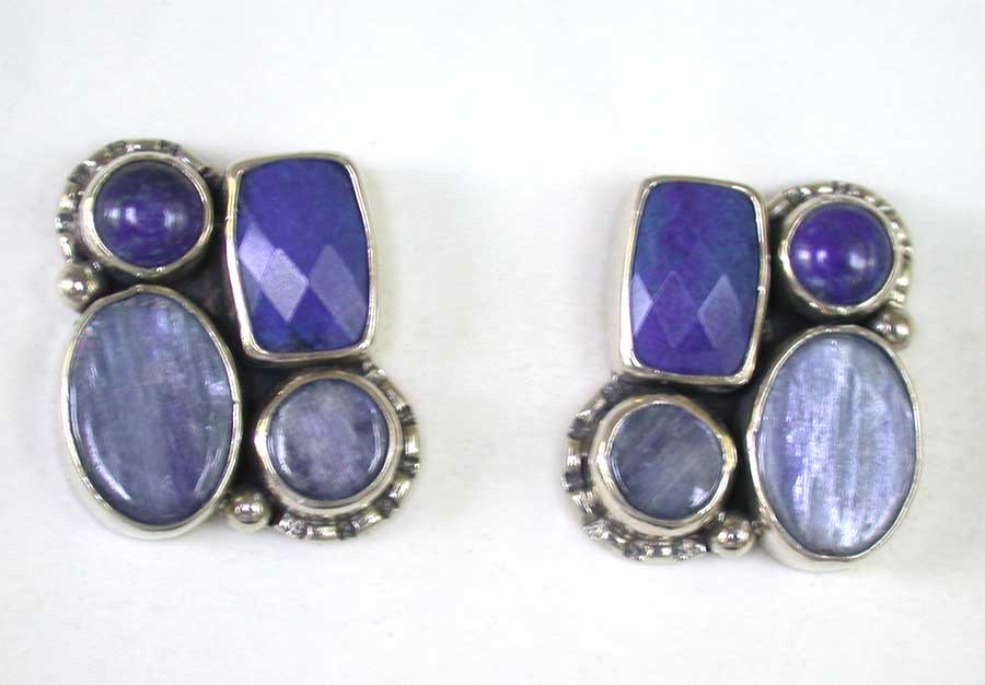 Amy Kahn Russell Online Trunk Show: Lapis Lazuli and Kyanite Post Earrings | Rendezvous Gallery