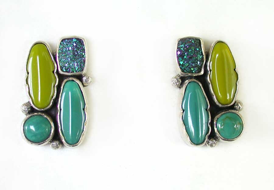 Amy Kahn Russell Online Trunk Show: Drusy, Glass and Turquoise Post Earrings | Rendezvous Gallery