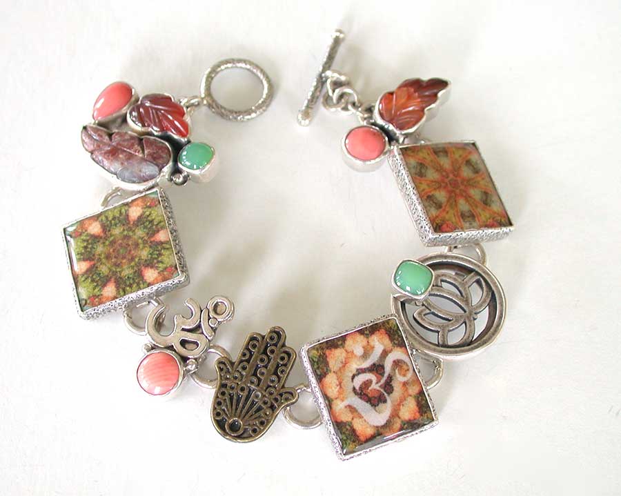 Amy Kahn Russell Online Trunk Show: Hand Made Tile, Coral, Carnelian and Chrysoprase Bracelet | Rendezvous Gallery