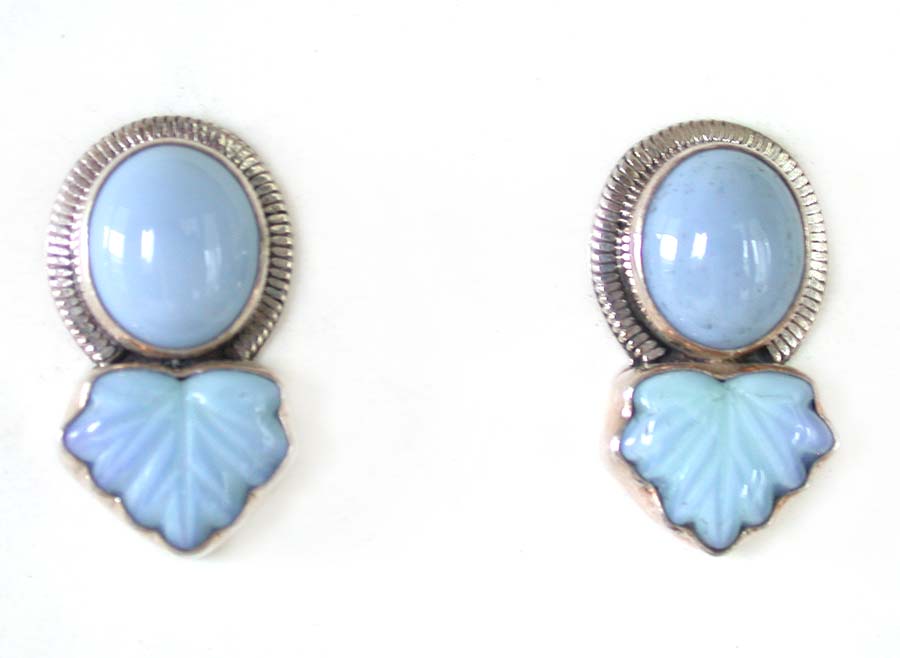 Amy Kahn Russell Online Trunk Show: Peruvian Opal and Vintage Glass Post Earrings | Rendezvous Gallery