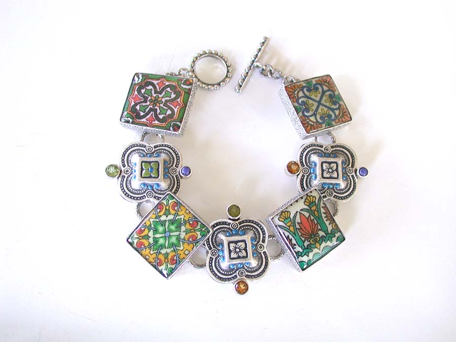 Amy Kahn Russell Online Trunk Show: Hand Made Tile and Gemstone Bracelet | Rendezvous Gallery