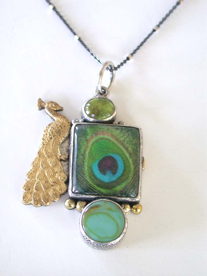 Amy Kahn Russell Online Trunk Show: Vesuvanite, Hand Made Tile and Czech Glass Necklace | Rendezvous Gallery