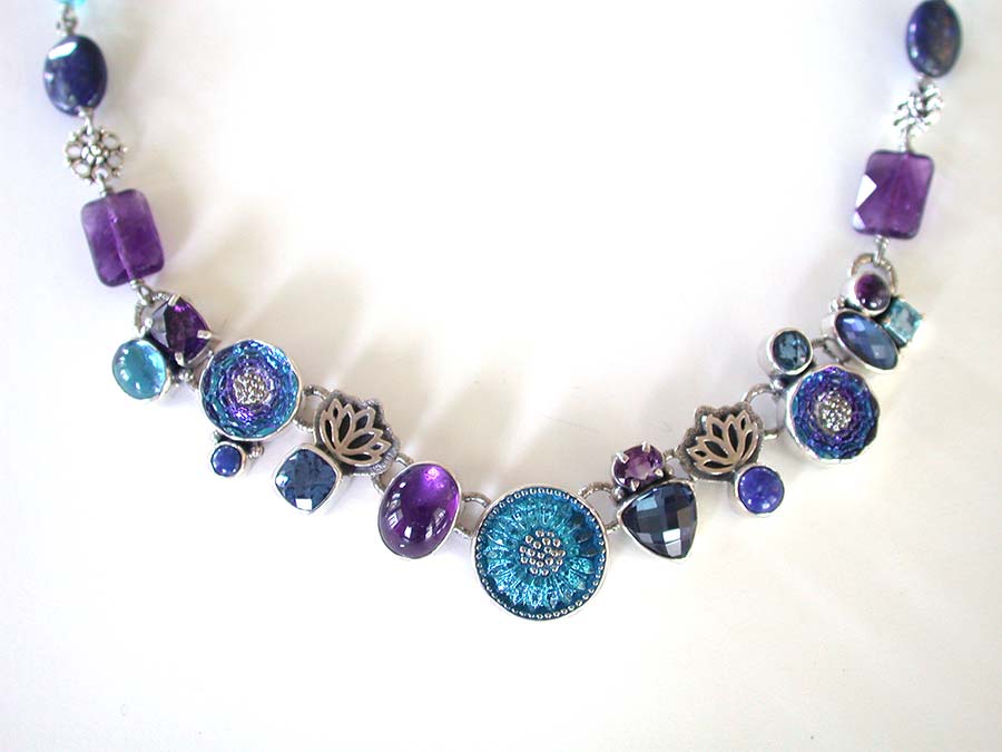 Amy Kahn Russell Online Trunk Show: Amethyst, Lapis Lazuli, Glass, Topaz and Quartz Necklace | Rendezvous Gallery