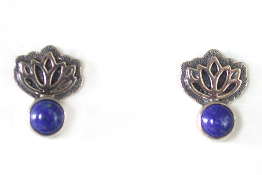 Amy Kahn Russell Online Trunk Show: Sterling Silver and Lapis Lazuli Post Earrings | Rendezvous Gallery