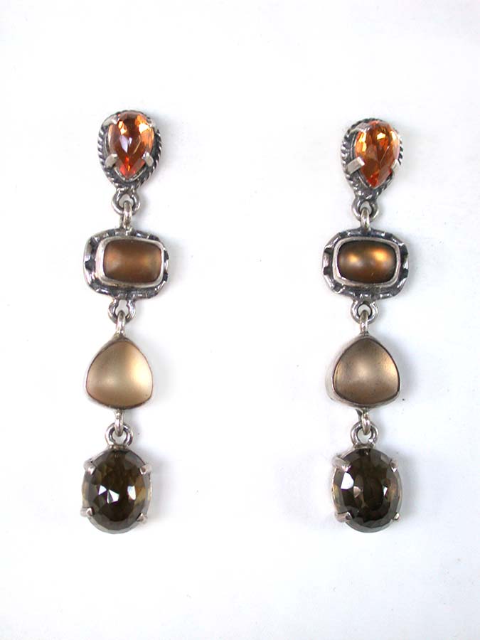 Amy Kahn Russell Online Trunk Show: Whiskey Quartz and Quartz Post Earrings | Rendezvous Gallery