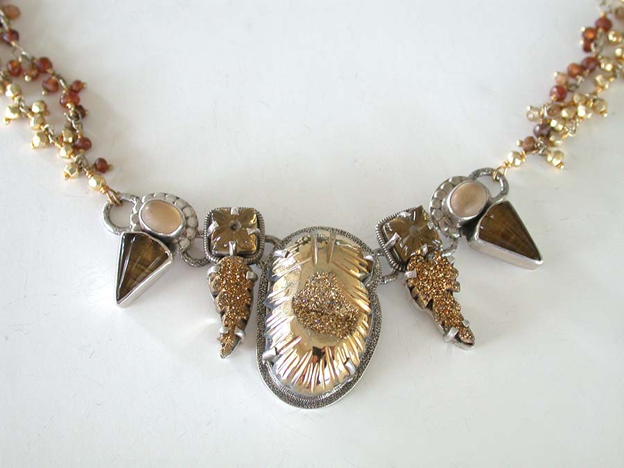 Amy Kahn Russell Online Trunk Show: Brazilian Agate Drusy, Whiskey Quartz and Quartz Necklace | Rendezvous Gallery