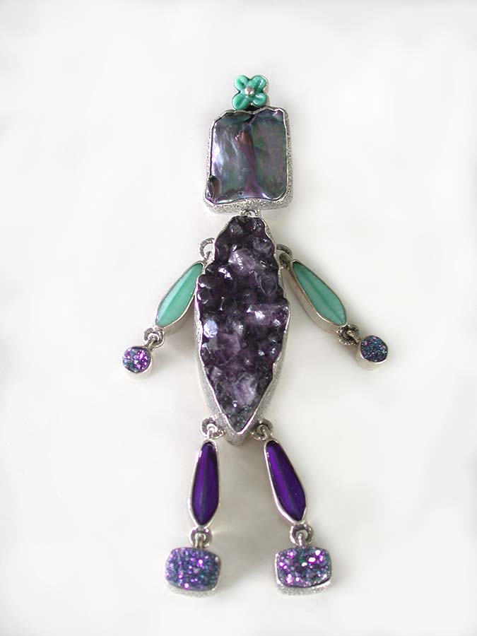 Amy Kahn Russell Online Trunk Show: Freshwater Pearl, Amethyst and Drusy Pendant | Rendezvous Gallery