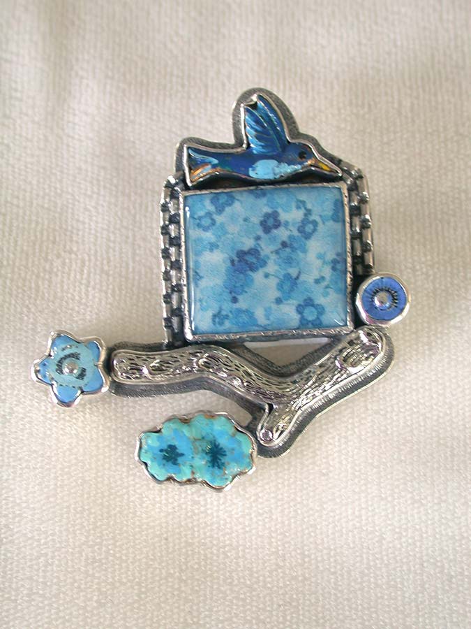 Amy Kahn Russell Online Trunk Show: Cloisonne Enamel and Hand Made Tile Pin/Pendant | Rendezvous Gallery