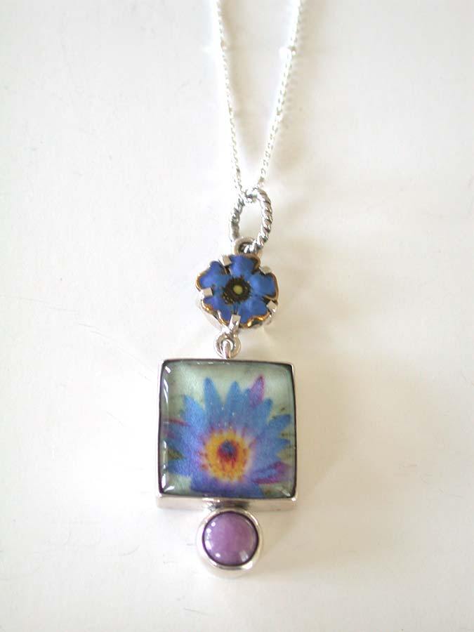 Amy Kahn Russell Online Trunk Show: Enamel, Hand Made Tile and Phosphosiderite Necklace | Rendezvous Gallery