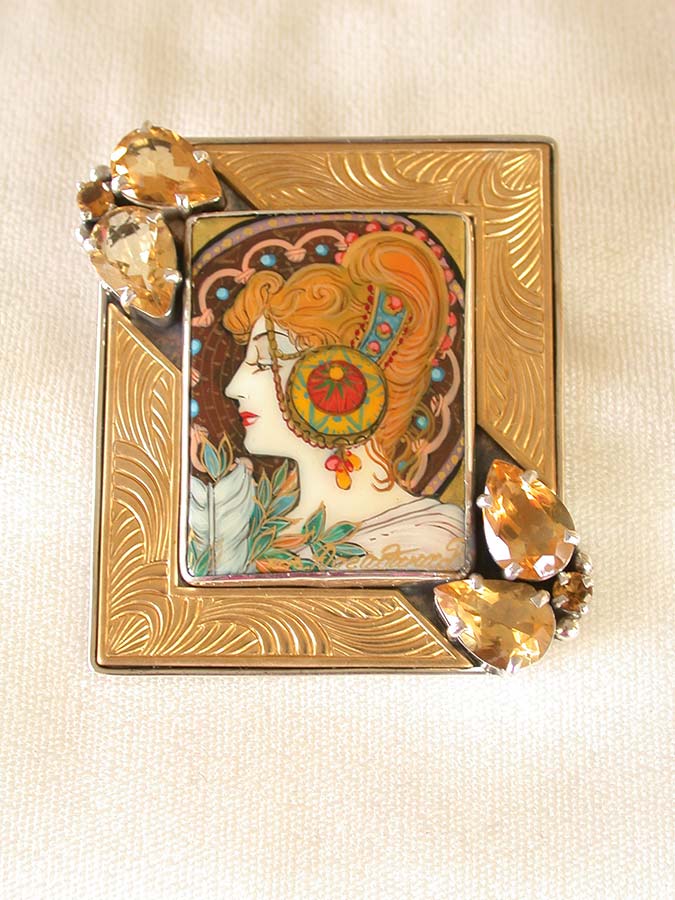 Amy Kahn Russell Online Trunk Show: Hand Painted Miniature and Citrine Pin/Pendant | Rendezvous Gallery