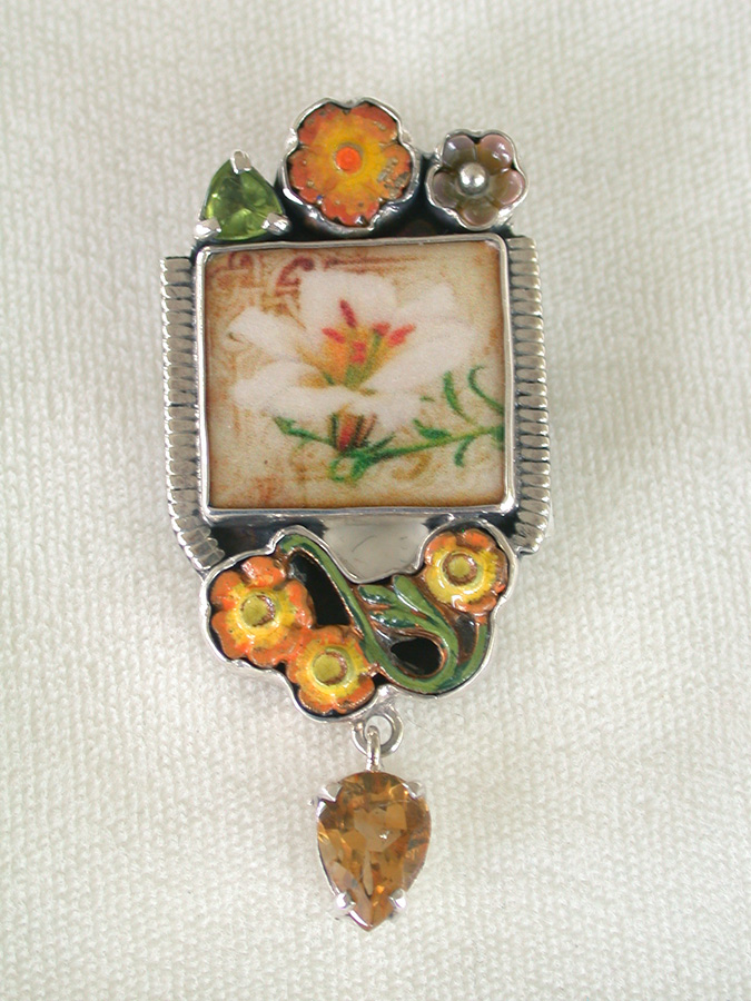 Amy Kahn Russell Online Trunk Show: Enamel, Peridot, Art Tile and Citrine Pin/Pendant | Rendezvous Gallery