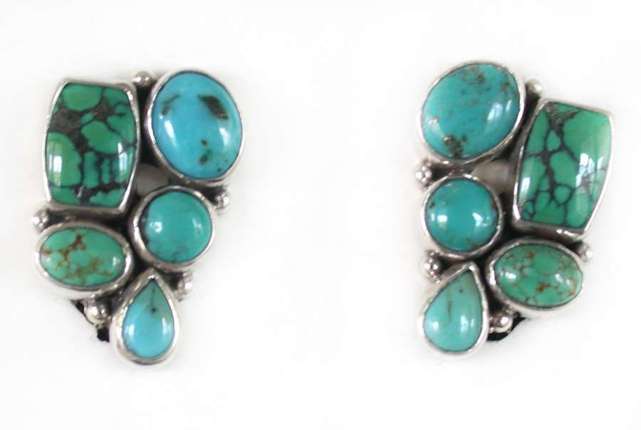 Amy Kahn Russell Online Trunk Show: Turquoise Clip Earrings | Rendezvous Gallery