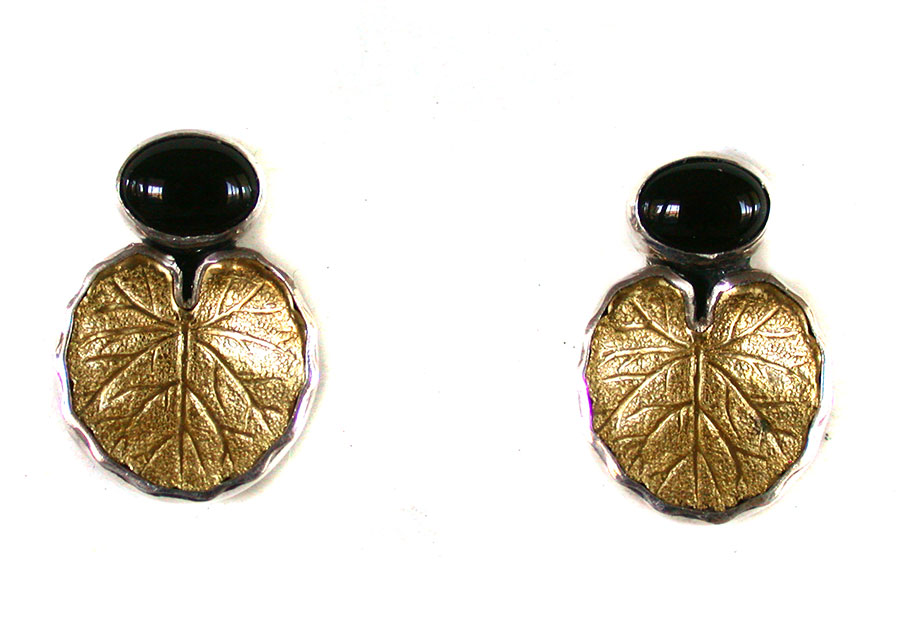 Amy Kahn Russell Online Trunk Show: Black Onyx and Brass Clip Earrings | Rendezvous Gallery