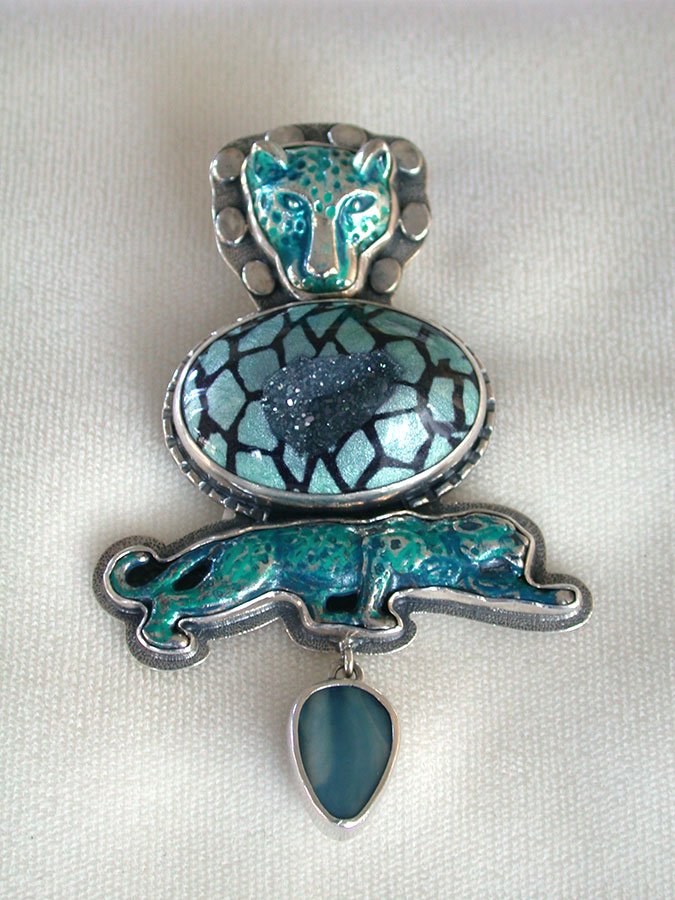 Amy Kahn Russell Online Trunk Show: Enamel, Enameled Drusy and Mother of Pearl Pin/Pendant | Rendezvous Gallery