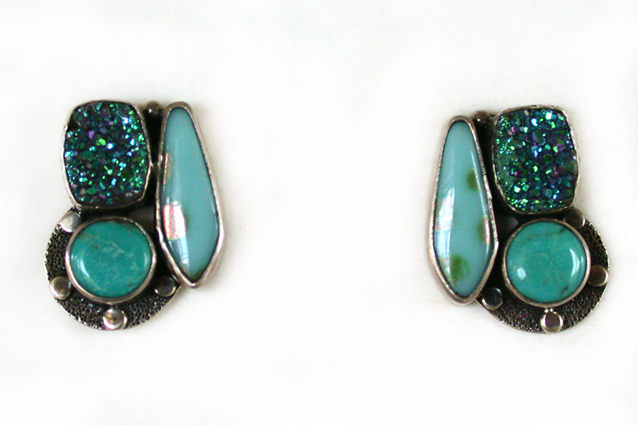 Amy Kahn Russell Online Trunk Show: Drusy, Glass and Turquoise Post Earrings | Rendezvous Gallery