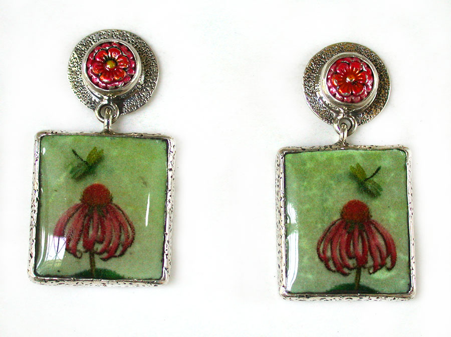 Amy Kahn Russell Online Trunk Show: Enamel and Hand Made Art Tile Post Earrings | Rendezvous Gallery