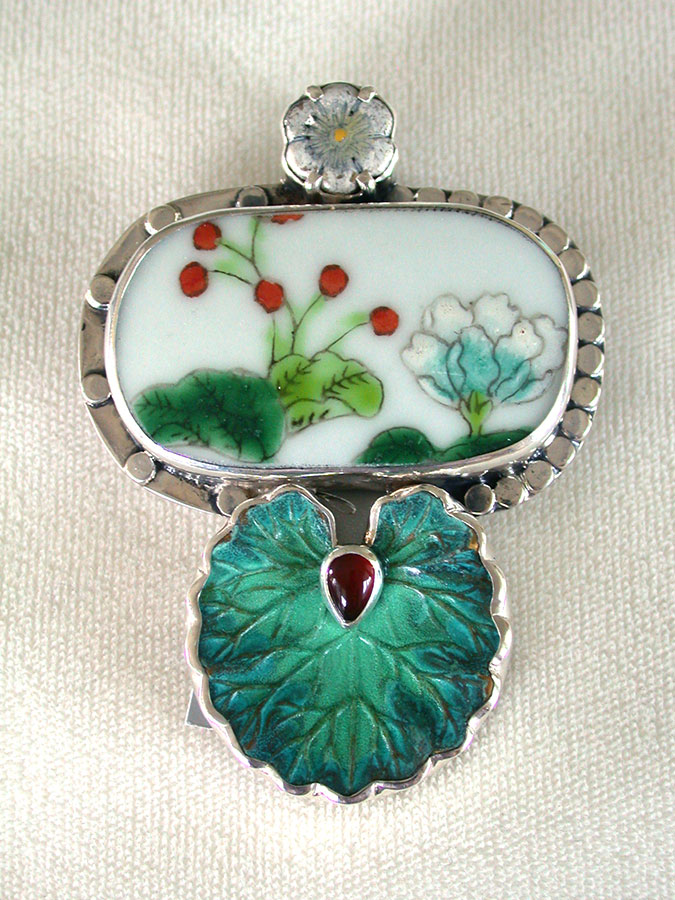 Amy Kahn Russell Online Trunk Show: Enamel, Porcelain, Carnelian and Brass Pin/Pendant | Rendezvous Gallery