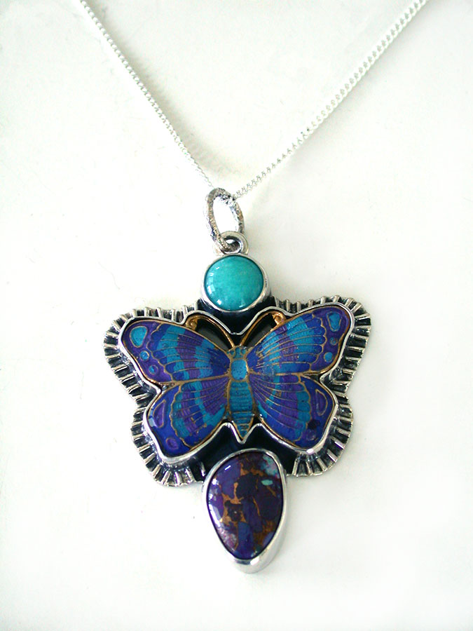 Amy Kahn Russell Online Trunk Show: Amazonite, Hand Painted Enamel and Turquoise Necklace | Rendezvous Gallery