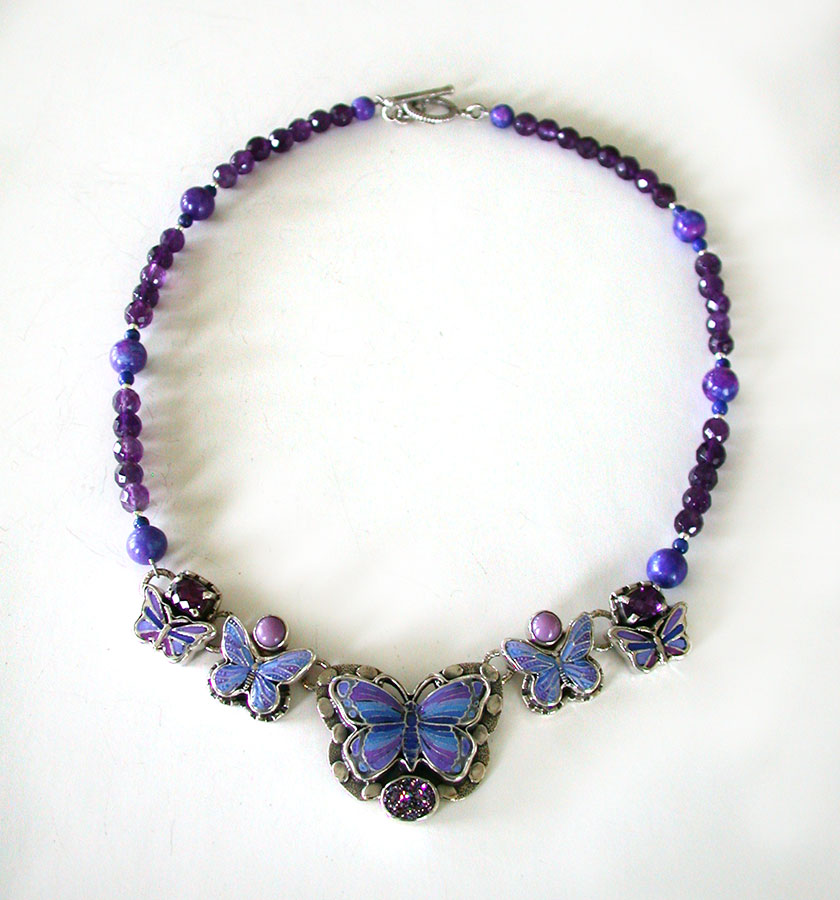 Amy Kahn Russell Online Trunk Show: Hand Painted Enamel, Drusy and Phosphosiderite Necklace | Rendezvous Gallery