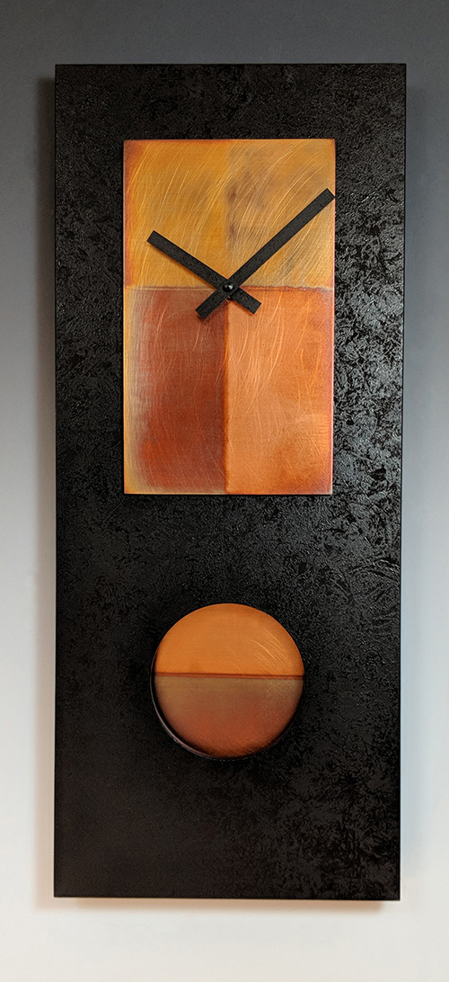 Leonie Lacouette: Black w/Copper (24 inch) Pendulum Wall Clock | Rendezvous Gallery