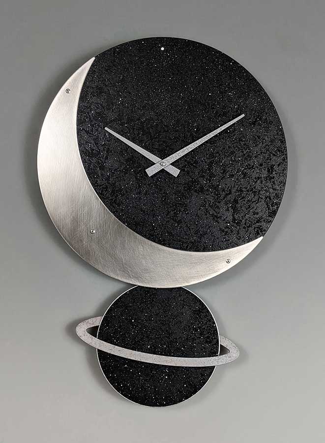 Leonie Lacouette: Celeste Wall Clock w/Black Planet | Rendezvous Gallery