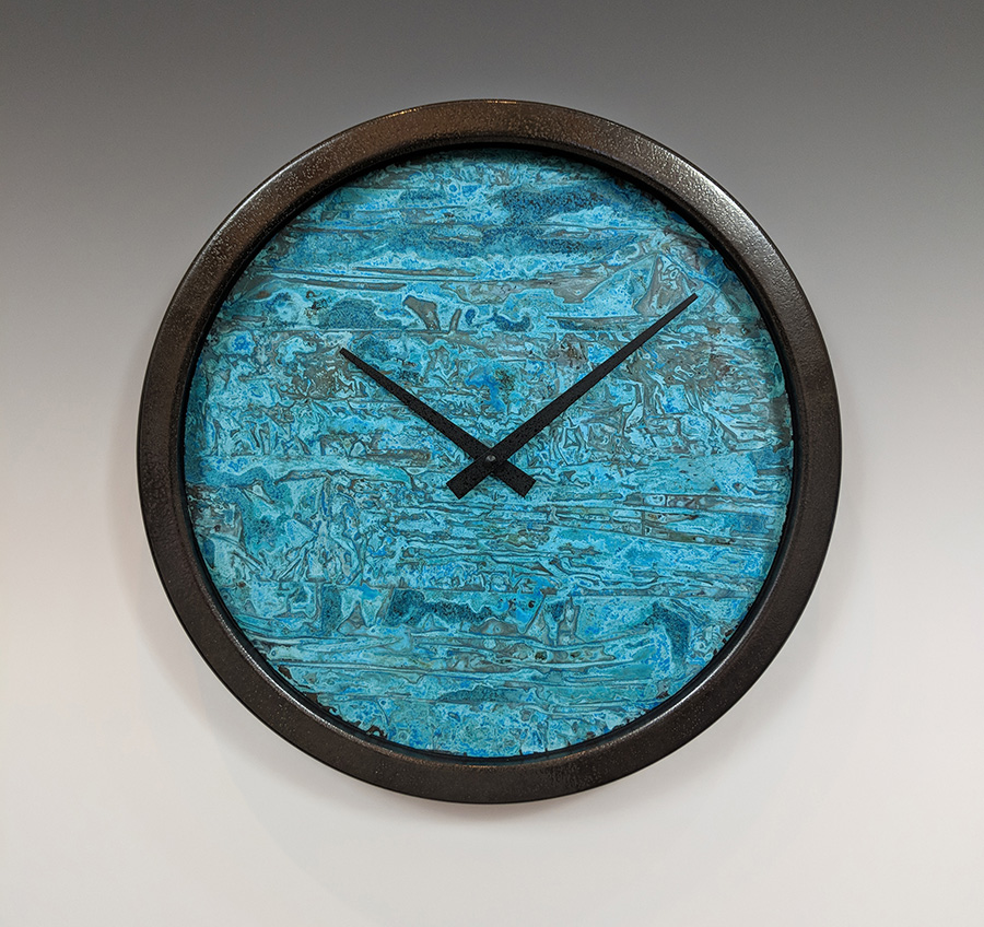 Leonie Lacouette: NATE (Verdigris/Black) Wall Clock | Rendezvous Gallery