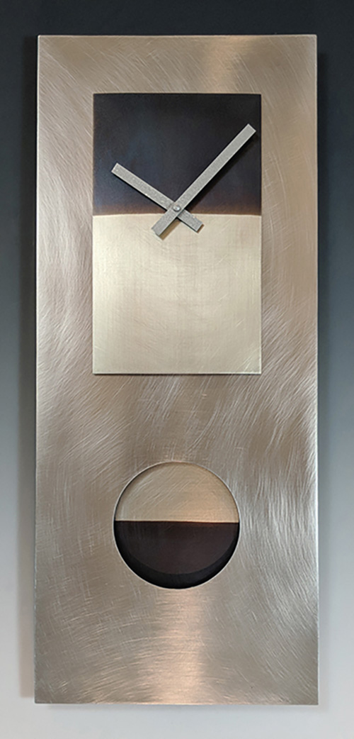 Leonie Lacouette: Steel w/Nickel Silver Pendulum Wall Clock | Rendezvous Gallery
