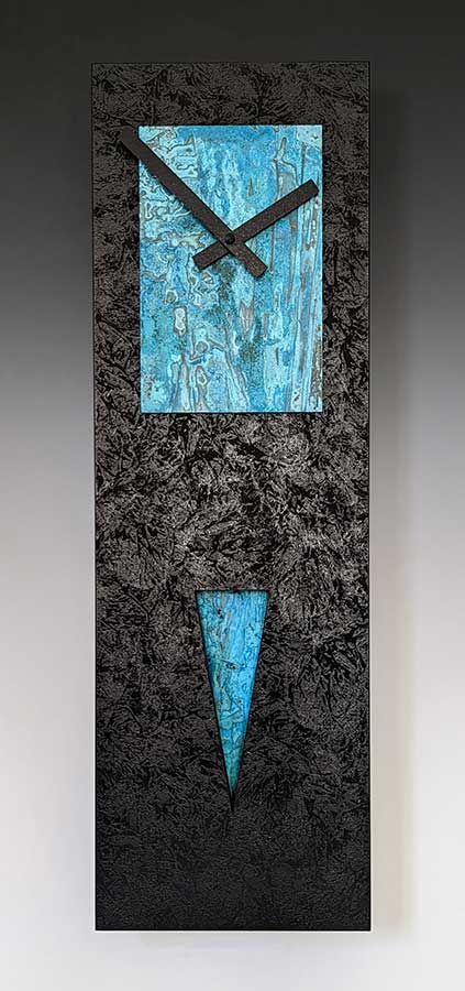 Leonie Lacouette: Spike (Black/Verdigris) Pendulum Wall Clock | Rendezvous Gallery