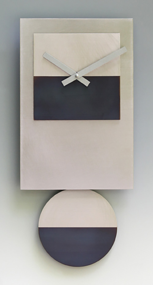 Leonie Lacouette: Steel Tie w/Nickel Silver Pendulum Wall Clock | Rendezvous Gallery