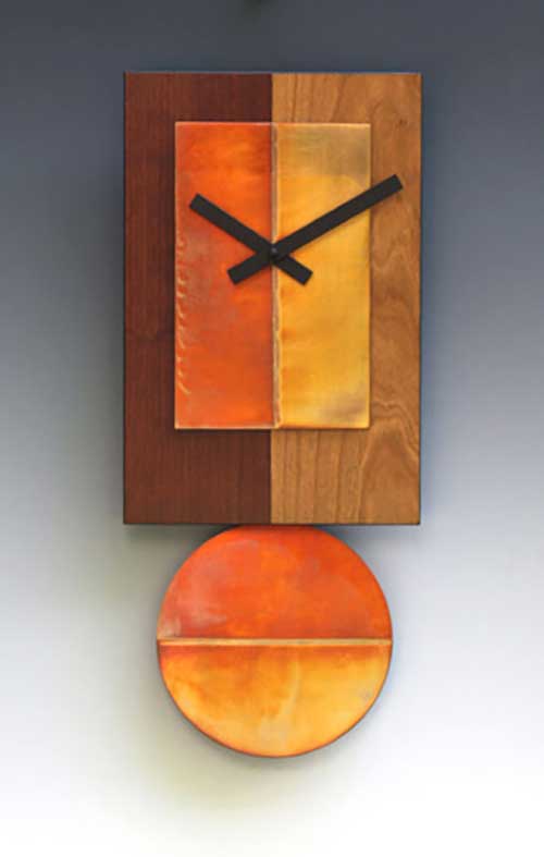 Leonie Lacouette: Two-Tone Cherry 10-inch Pendulum Wall Clock | Rendezvous Gallery