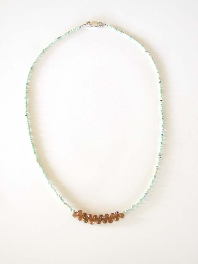 Nance Trueworthy: Turquoise and Brown Garnet Necklace | Rendezvous Gallery